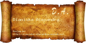 Dianiska Alexandra névjegykártya