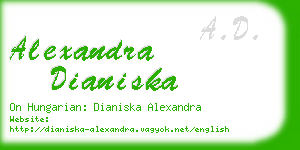 alexandra dianiska business card